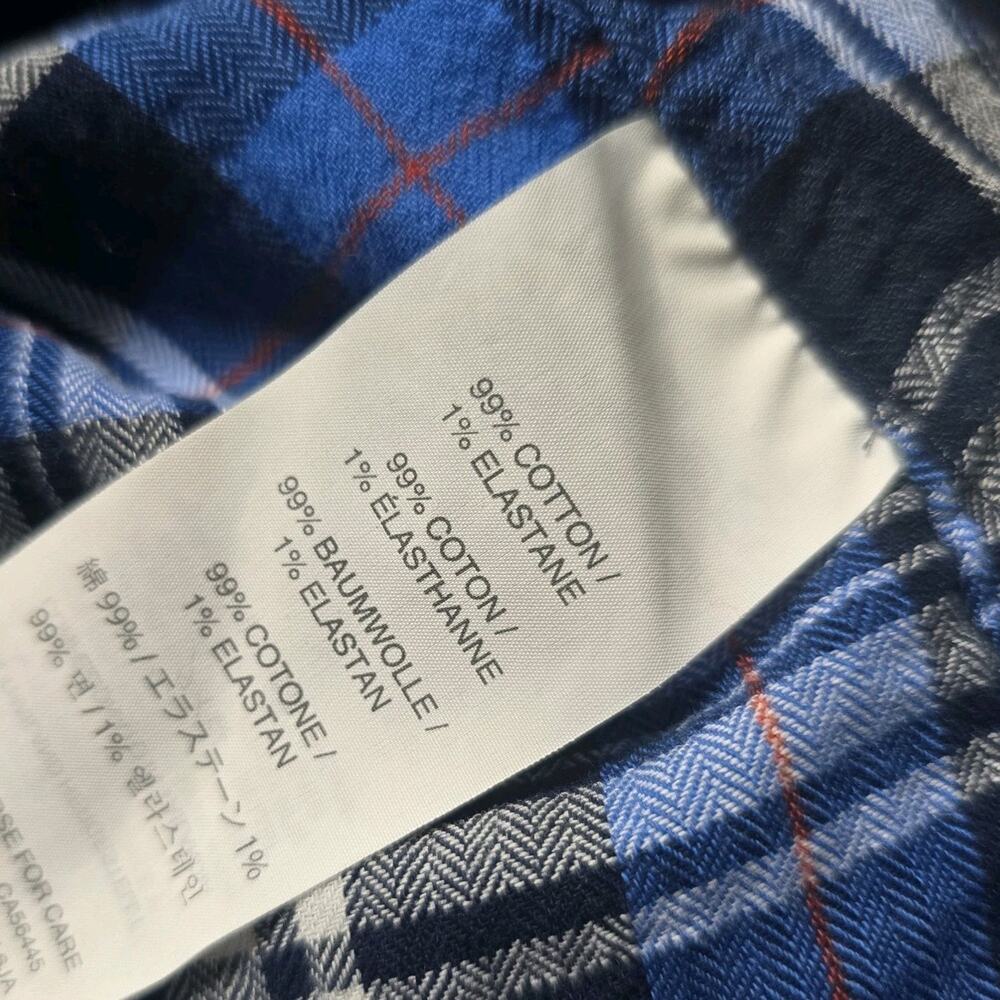 J Crew Womens Boy Fit Cotton Blue Plaid Button Up Fall Preppy Blouse Size 4 - Picture 11 of 12